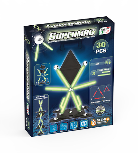 Supermag sestavljivi magneti glow 30 